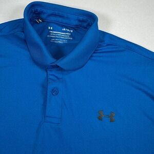 Under Armour Performance‎ Polo Men's Large Shirt Blue Golf Stretch Breathable